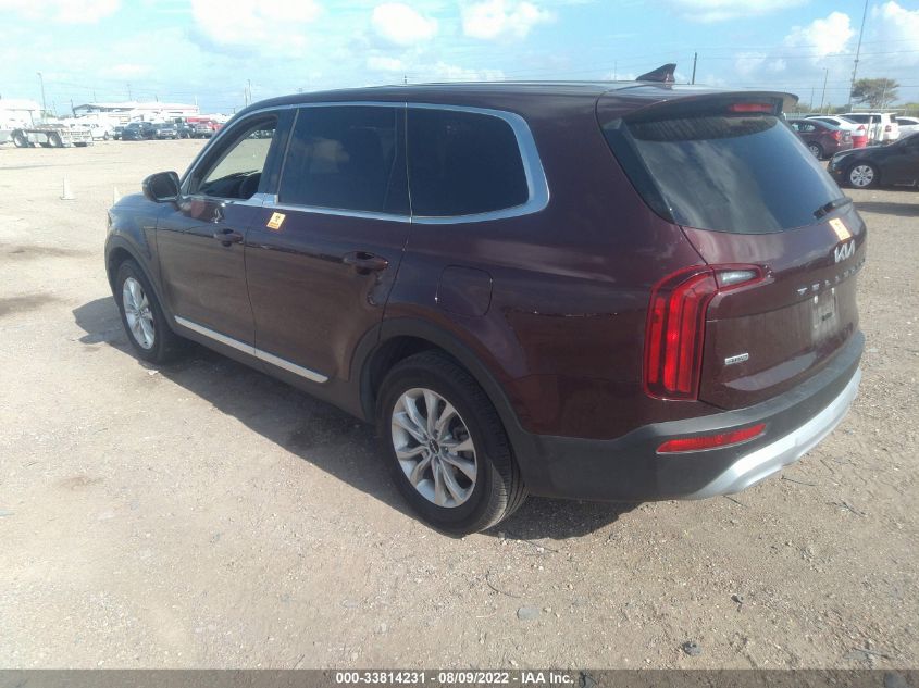 2022 KIA TELLURIDE LX VIN: 5XYP2DHC1NG218965