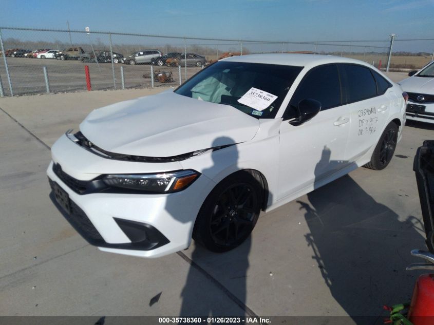 2022 HONDA CIVIC SEDAN SPORT VIN: 2HGFE2F5XNH566780