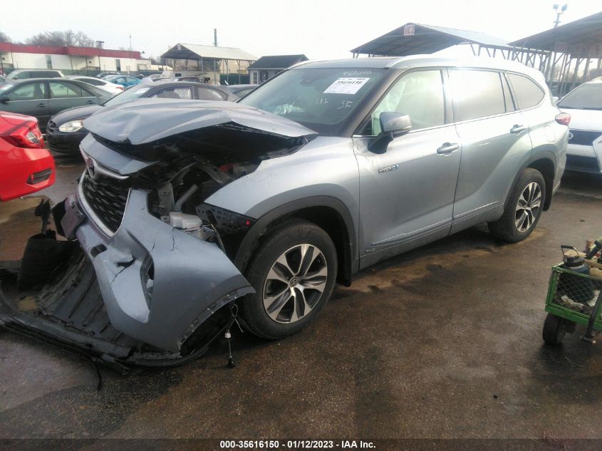 2021 TOYOTA HIGHLANDER HYBRID XLE VIN: 5TDGBRCH4MS035433