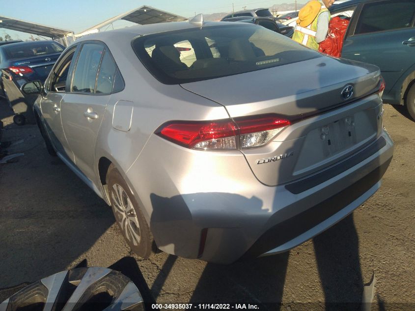 2021 TOYOTA COROLLA HYBRID LE VIN: JTDEAMDE0MJ020524