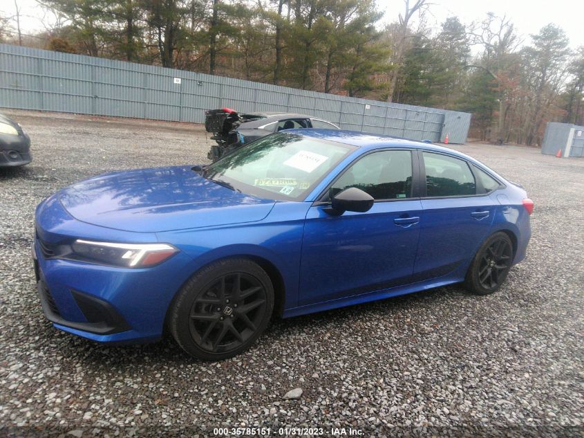 2022 HONDA CIVIC SEDAN SPORT VIN: 2HGFE2F51NH599960