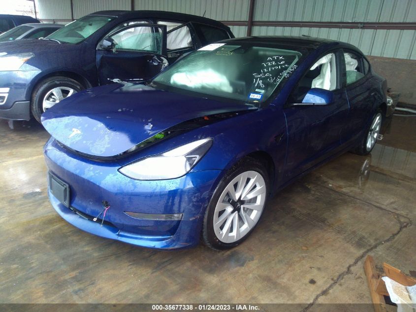 2022 TESLA MODEL 3 LONG RANGE VIN: 5YJ3E1EB5NF265925