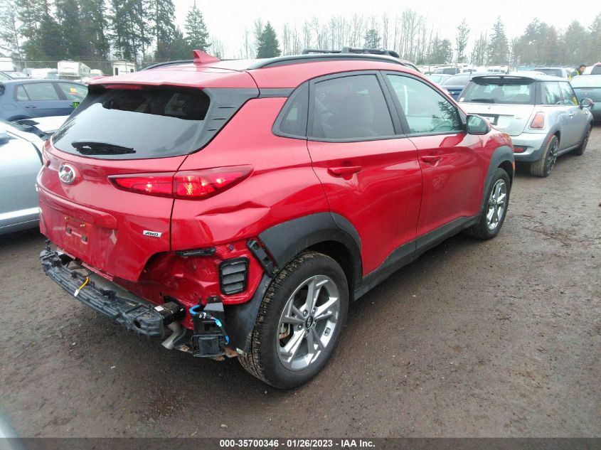 2022 HYUNDAI KONA SEL VIN: KM8K6CABXNU866602
