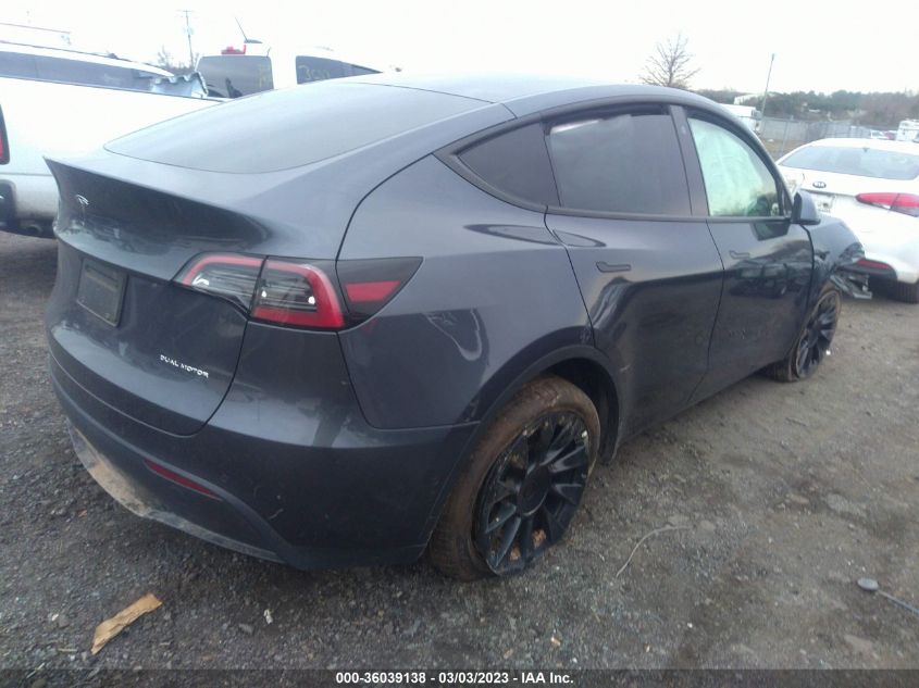 2022 TESLA MODEL Y LONG RANGE VIN: 7SAYGDEE9NF385967