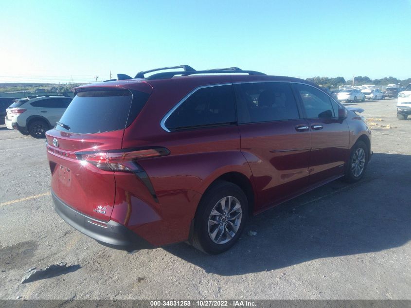 2021 TOYOTA SIENNA XLE VIN: 5TDYRKEC2MS072232
