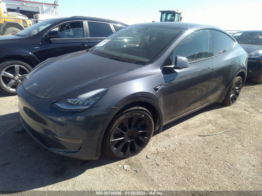 2022 TESLA MODEL Y LONG RANGE VIN: 7SAYGDEE2NA021757