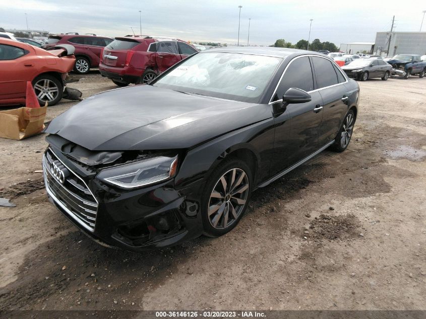 2022 AUDI A4 SEDAN PREMIUM VIN: WAUABAF49NA019286