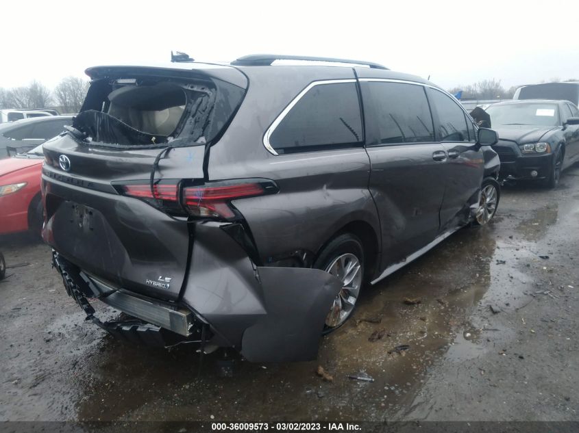 2022 TOYOTA SIENNA LE VIN: 5TDKRKEC2NS112154