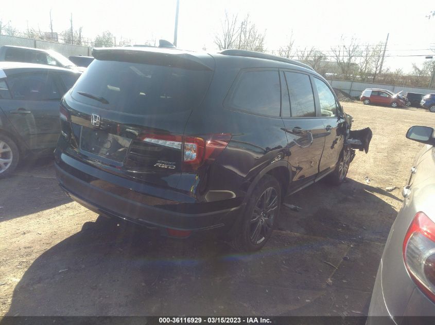 2022 HONDA PILOT SPORT VIN: 5FNYF6H35NB070105