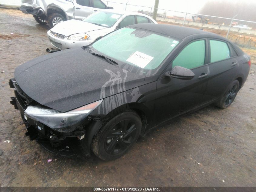 2022 HYUNDAI ELANTRA HYBRID BLUE VIN: KMHLM4AJXNU027461