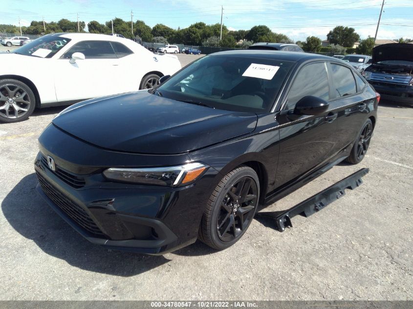 2022 HONDA CIVIC SEDAN SPORT VIN: 2HGFE2F54NH599533