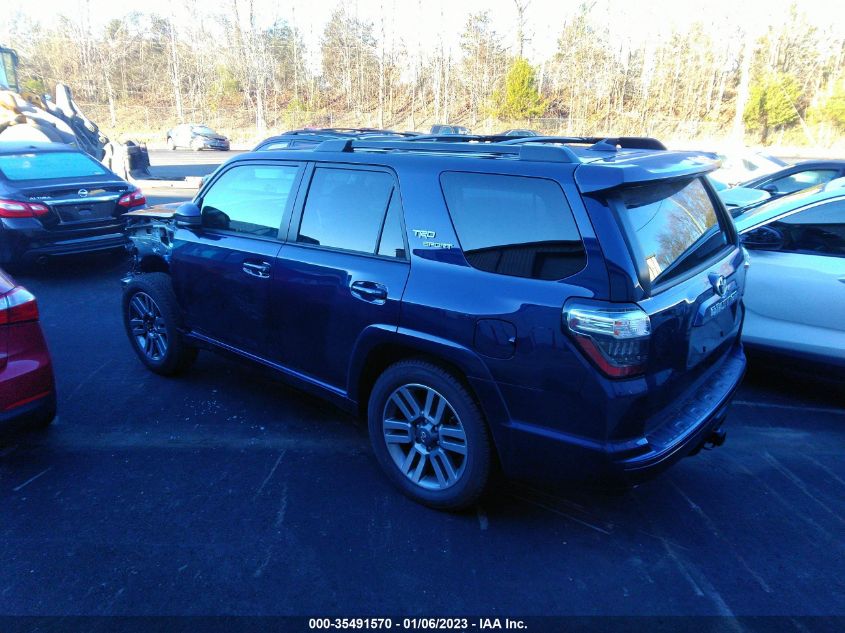 2022 TOYOTA 4RUNNER TRD SPORT VIN: JTEAU5JR0N5275229