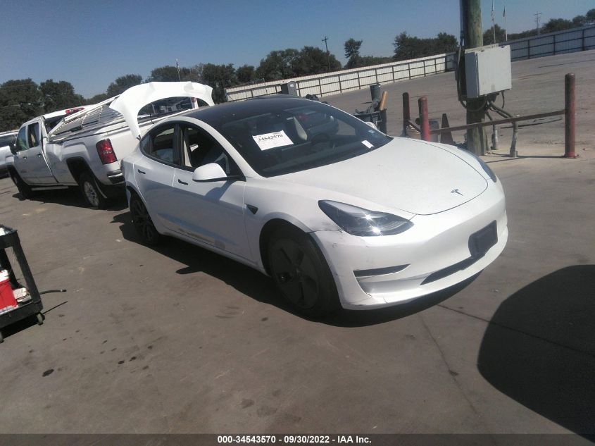 2022 TESLA MODEL 3 VIN: 5YJ3E1EA7NF315117