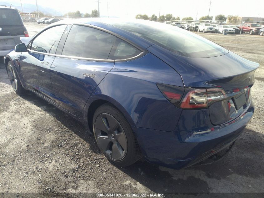2022 TESLA MODEL 3 VIN: 5YJ3E1EA3NF314014