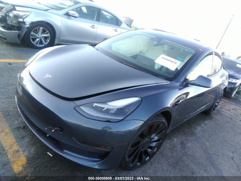 2022 TESLA MODEL 3 PERFORMANCE VIN: 5YJ3E1EC8NF263269