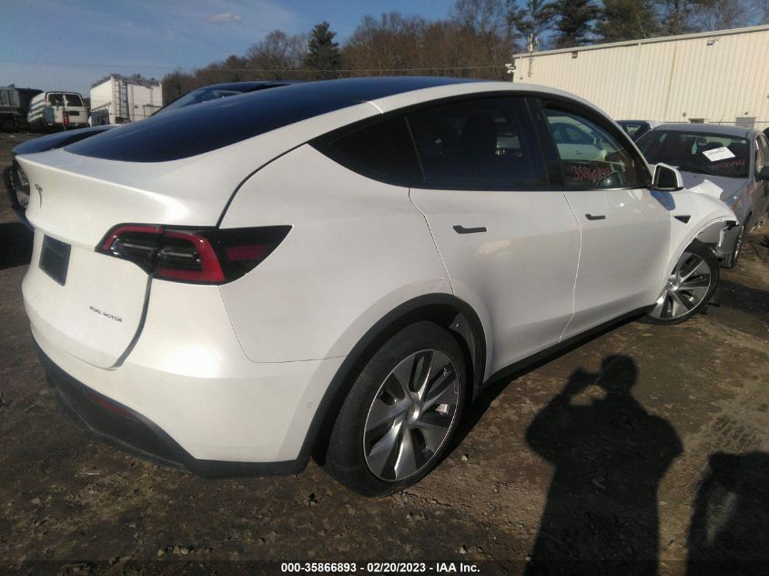 2022 TESLA MODEL Y LONG RANGE VIN: 7SAYGDEE2NA012072