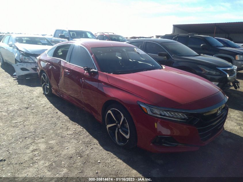 2022 HONDA ACCORD SEDAN SPORT VIN: 1HGCV1F3XNA015033