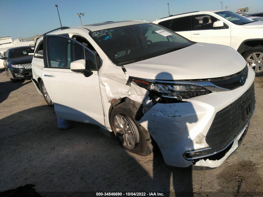 2022 TOYOTA SIENNA XLE VIN: 5TDYRKEC9NS106250