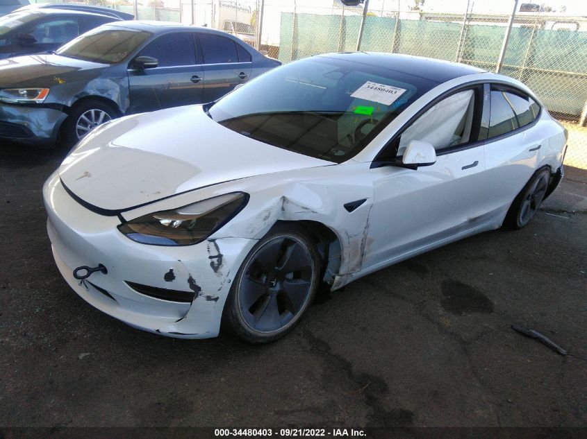 2022 TESLA MODEL 3 VIN: 5YJ3E1EA7NF249748