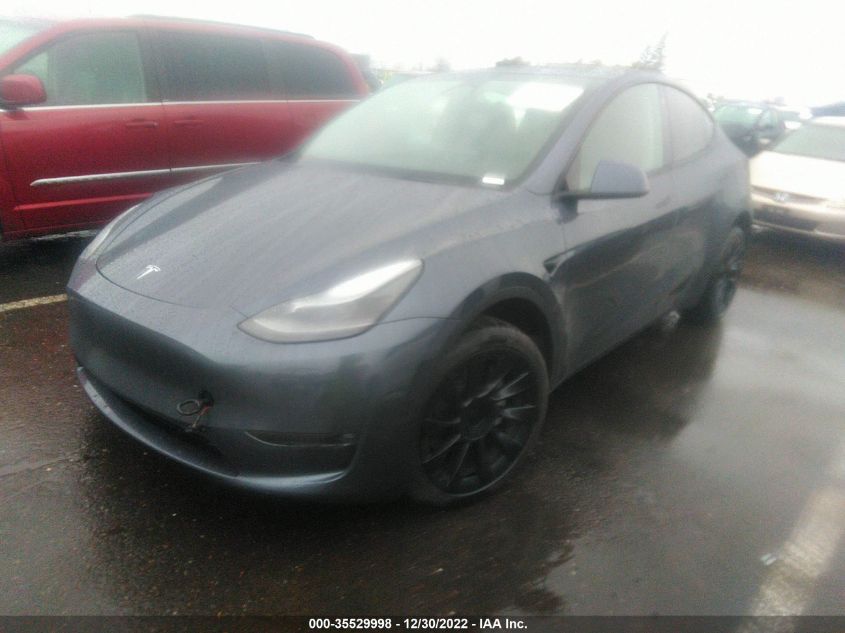 2022 TESLA MODEL Y LONG RANGE VIN: 7SAYGDEE8NF545143