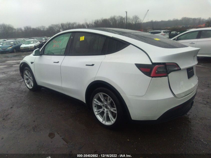 2021 TESLA MODEL Y LONG RANGE VIN: 5YJYGDEE7MF086537