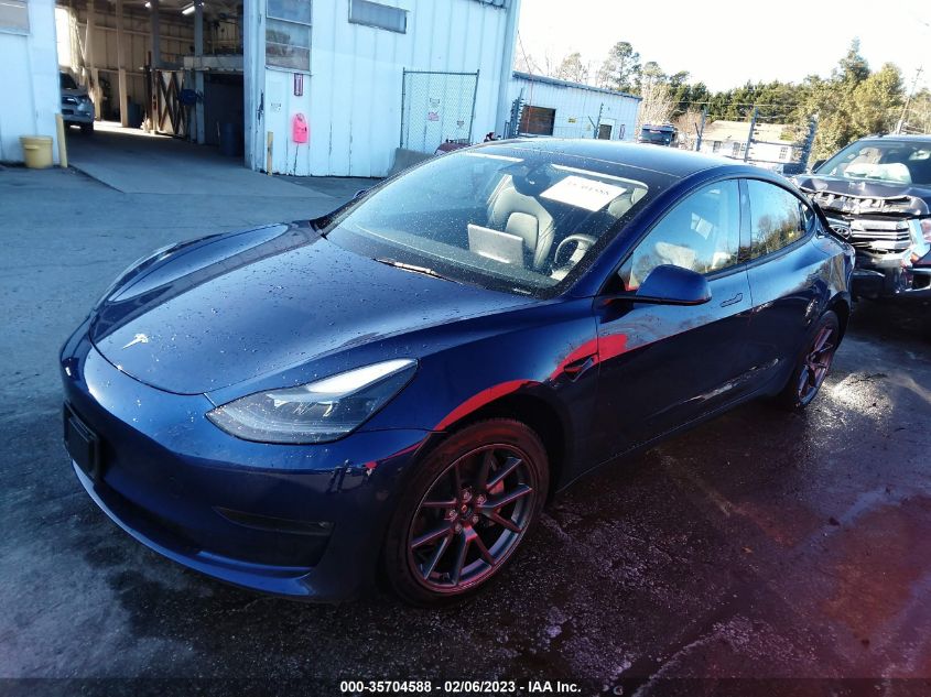 2022 TESLA MODEL 3 LONG RANGE VIN: 5YJ3E1EB7NF265523