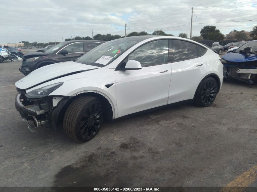 2022 TESLA MODEL Y PERFORMANCE VIN: 7SAYGDEF1NF374101