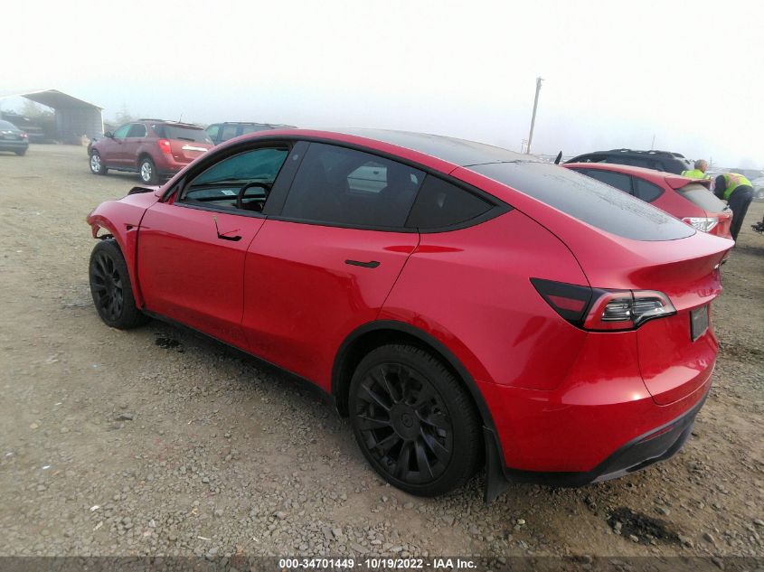 2022 TESLA MODEL Y LONG RANGE VIN: 7SAYGDEE7NF368472