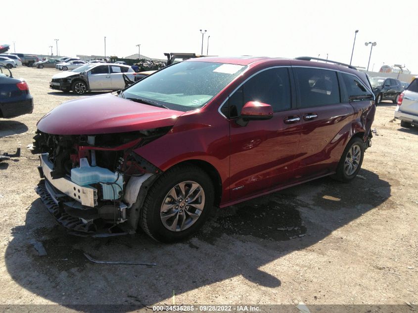 2021 TOYOTA SIENNA XLE VIN: 5TDJRKEC8MS027054
