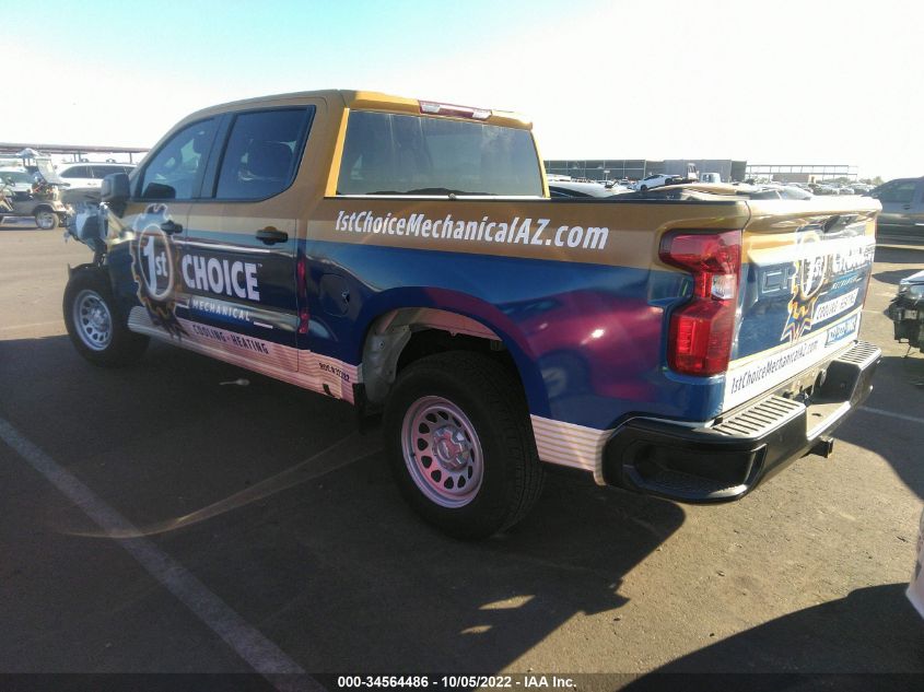 2022 CHEVROLET SILVERADO 1500 LTD WORK TRUCK VIN: 3GCPWAEK0NG198000