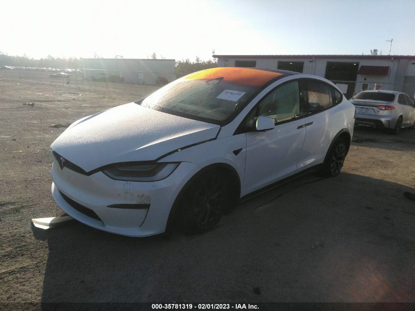 2022 TESLA MODEL X PLAID VIN: 7SAXCBE61NF345483