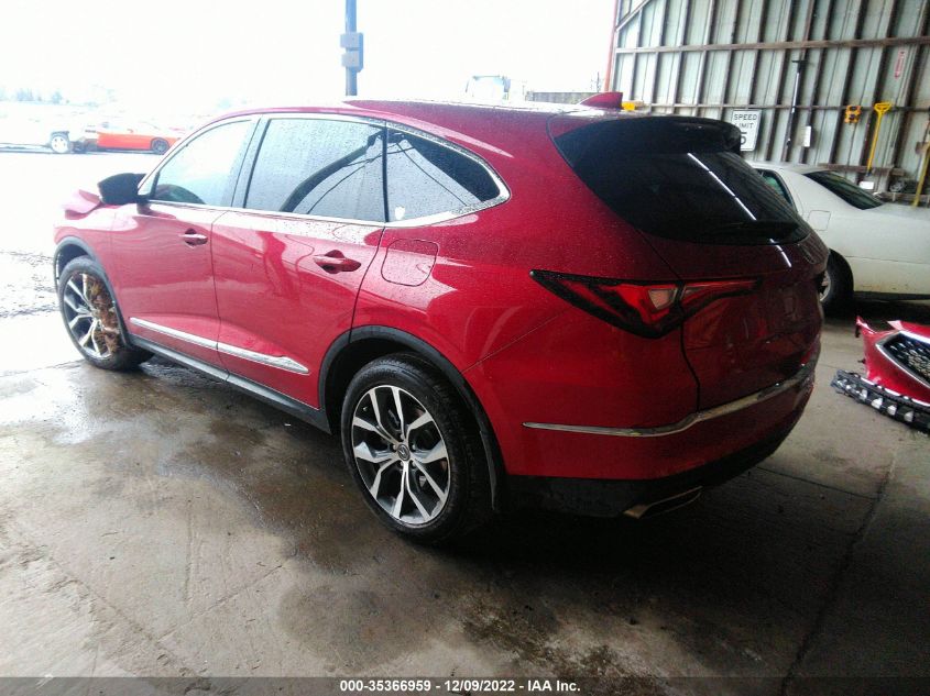 2022 ACURA MDX W/TECHNOLOGY PACKAGE VIN: 5J8YD9H41NL008232