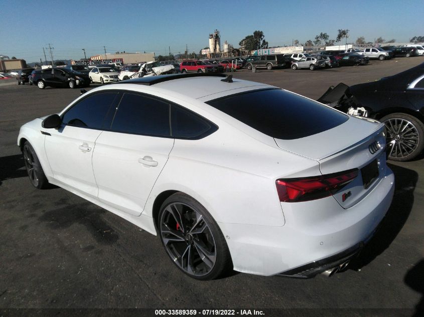 2022 AUDI S5 SPORTBACK PRESTIGE VIN: WAUB4CF55NA011365