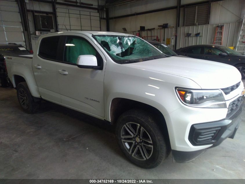 2021 CHEVROLET COLORADO 4WD WORK TRUCK VIN: 1GCGTBEN0M1237738