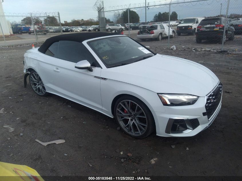 2021 AUDI S5 CABRIOLET PREMIUM PLUS VIN: WAUW4GF57MN000593