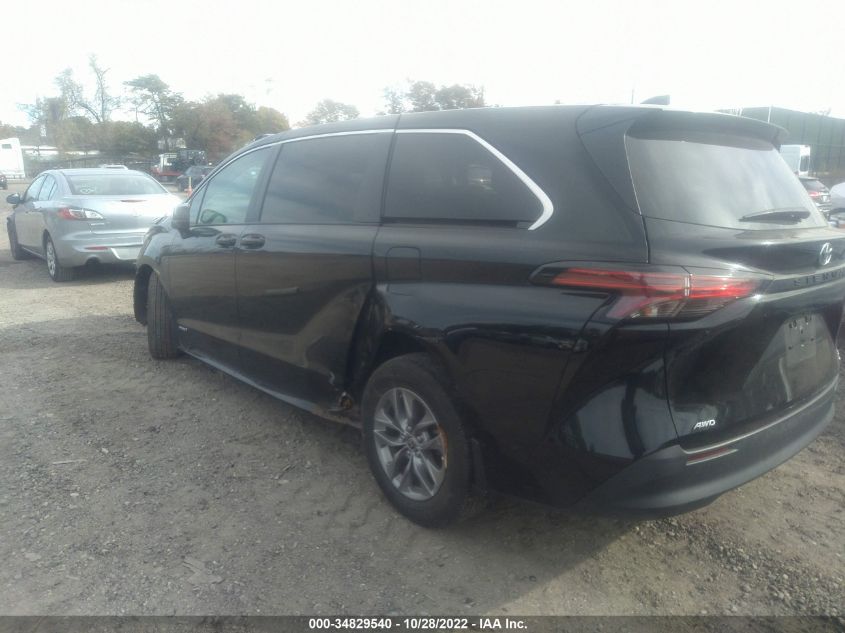 2021 TOYOTA SIENNA LE VIN: 5TDKSKFC8MS017423
