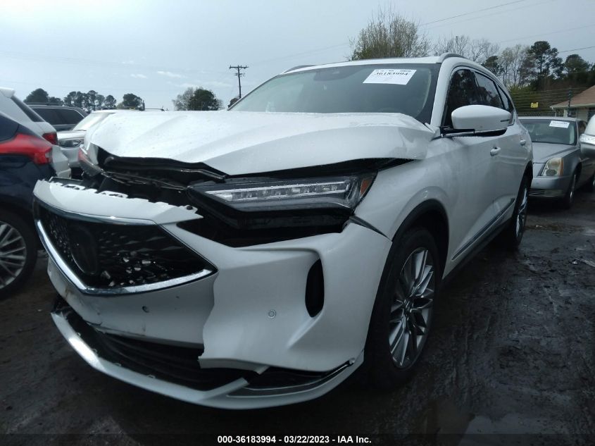 2022 ACURA MDX W/ADVANCE PACKAGE VIN: 5J8YE1H86NL001701