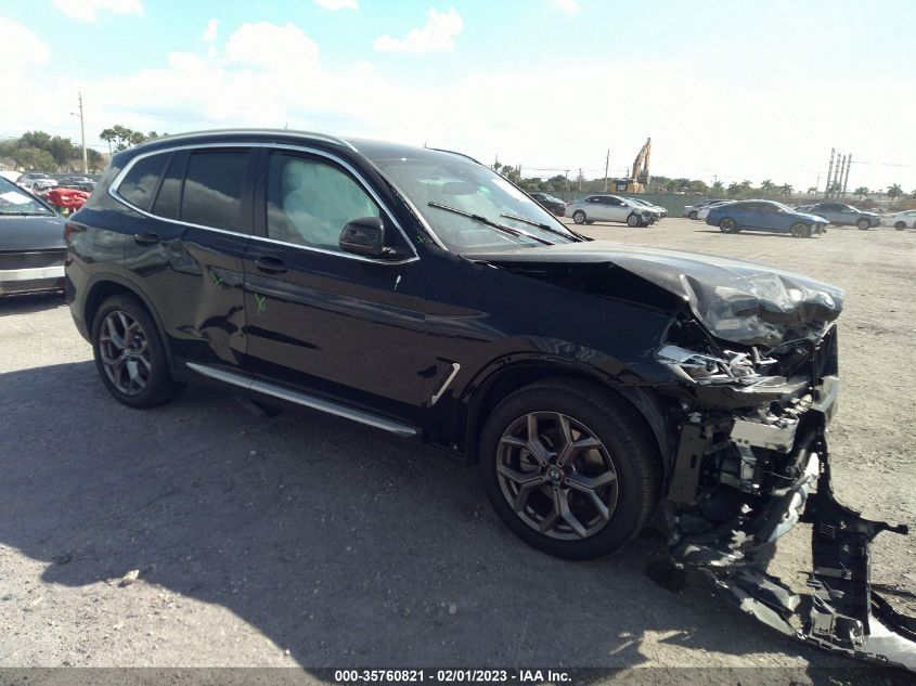 2022 BMW X3 SDRIVE30I VIN: 5UX43DP02N9J46424