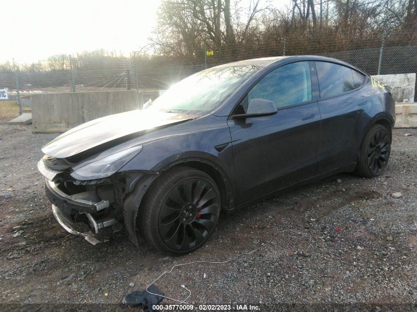2022 TESLA MODEL Y PERFORMANCE VIN: 7SAYGDEF6NF373557