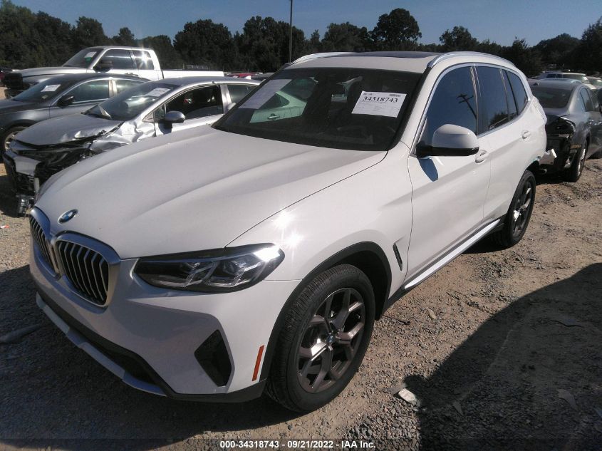 2022 BMW X3 XDRIVE30I VIN: 5UX53DP0XN9M93102