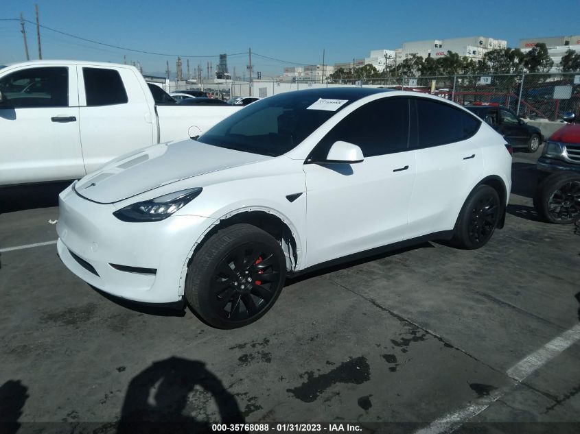 2022 TESLA MODEL Y LONG RANGE VIN: 7SAYGDEE9NF323548