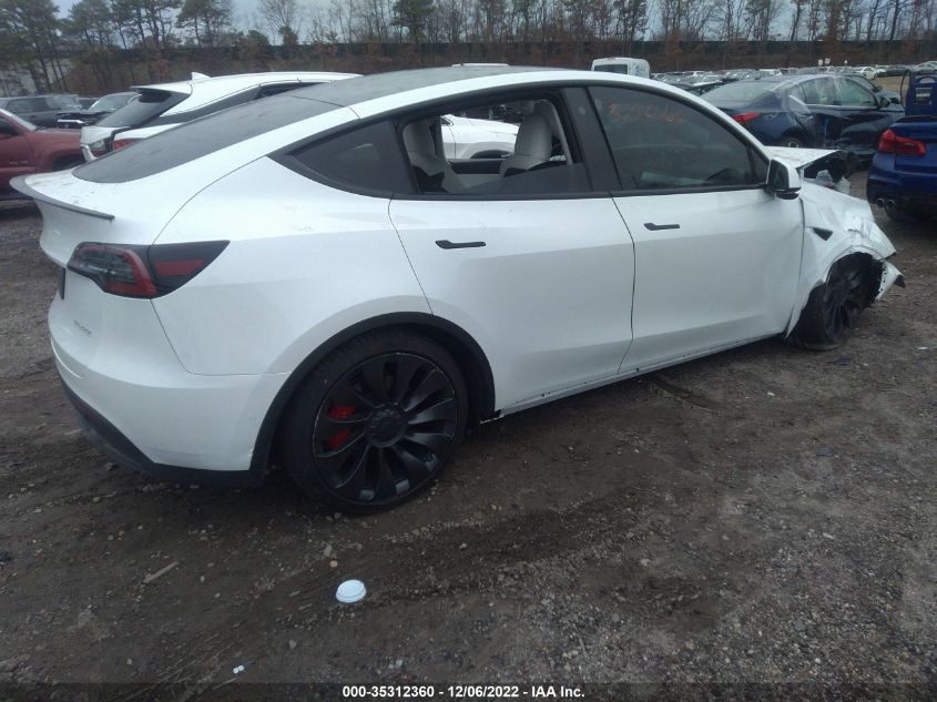 2022 TESLA MODEL Y PERFORMANCE VIN: 7SAYGDEF8NF376881