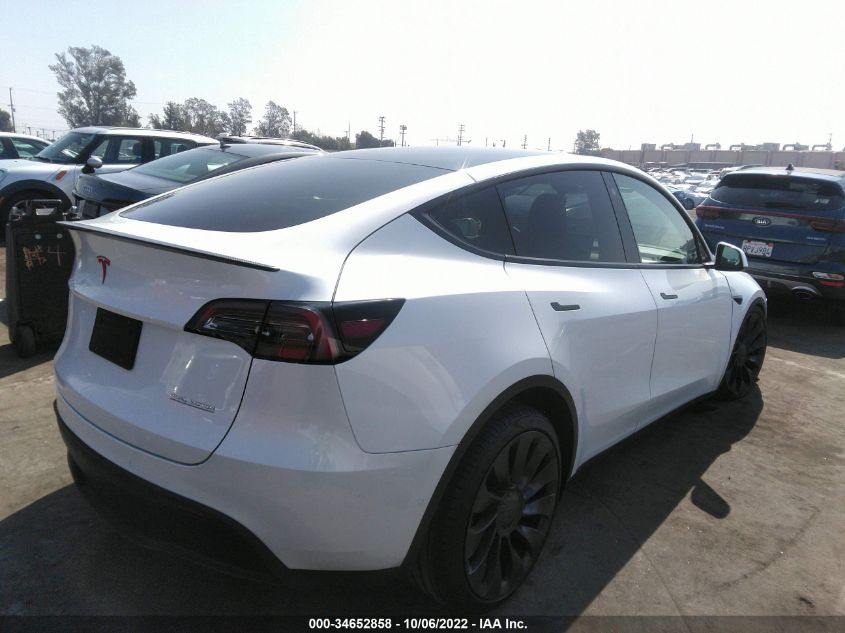 2022 TESLA MODEL Y PERFORMANCE VIN: 7SAYGDEF6NF398264