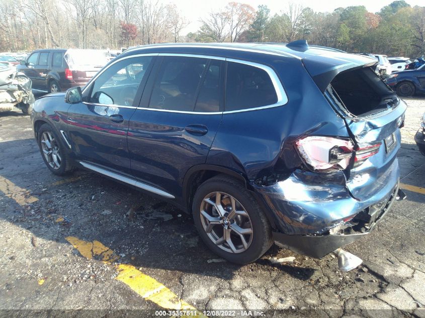 2022 BMW X3 SDRIVE30I VIN: 5UX43DP0XN9L58018