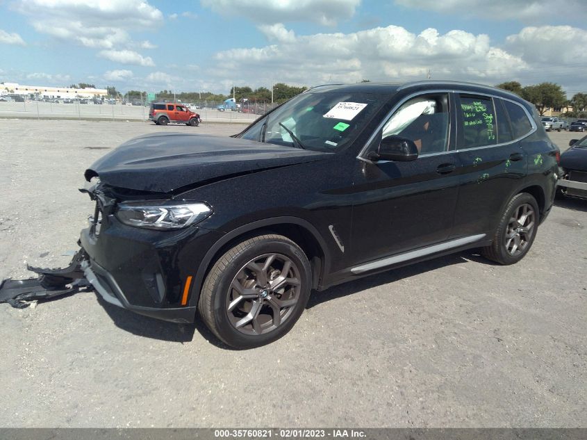 2022 BMW X3 SDRIVE30I VIN: 5UX43DP02N9J46424