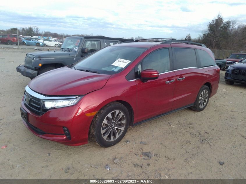 2022 HONDA ODYSSEY EX-L VIN: 5FNRL6H76NB004341