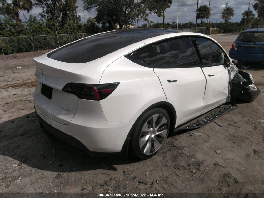 2022 TESLA MODEL Y LONG RANGE VIN: 7SAYGDEE9NF414500