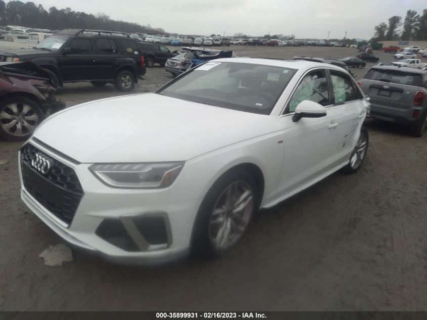 2022 AUDI A4 SEDAN S LINE PREMIUM PLUS VIN: WAUEAAF49NN013730