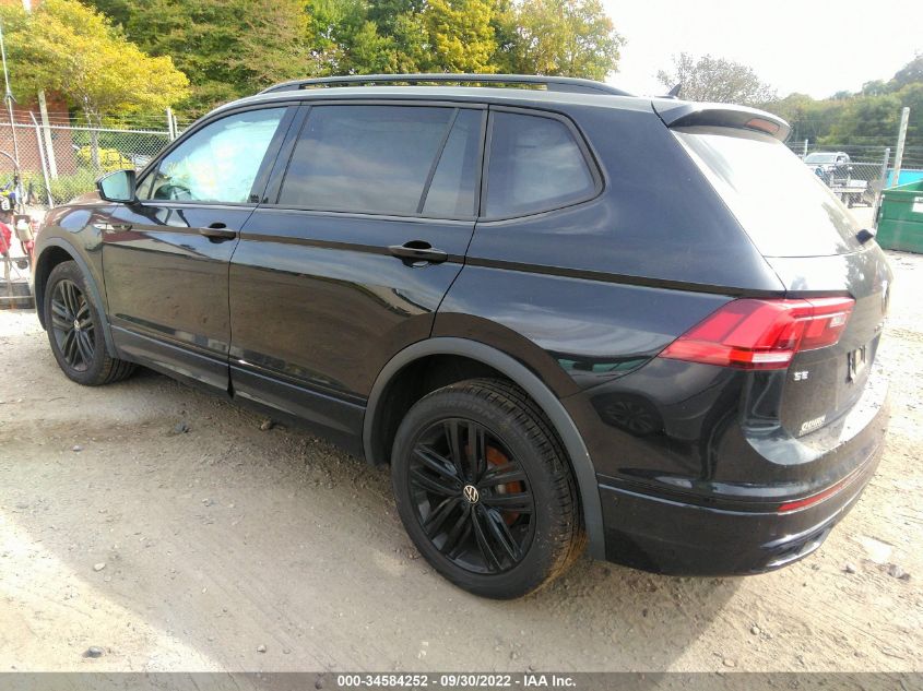 2022 VOLKSWAGEN TIGUAN SE R-LINE BLACK VIN: 3VV8B7AX3NM024624