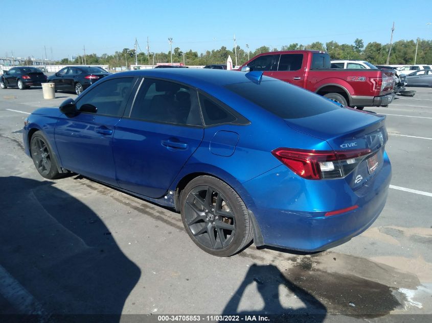 2022 HONDA CIVIC SEDAN SPORT VIN: 2HGFE2F54NH540093